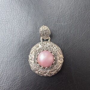 Vintage Sarda 925 Silver and Pink Mabe Pearl Pendant
